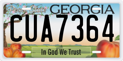 GA license plate CUA7364