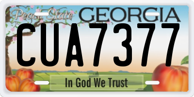 GA license plate CUA7377