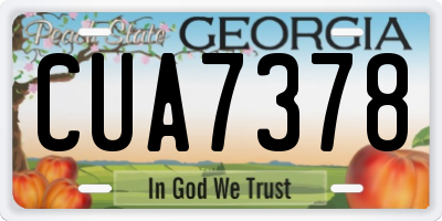 GA license plate CUA7378