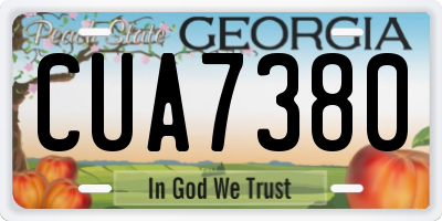 GA license plate CUA7380