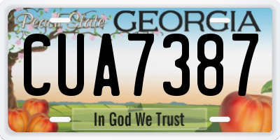 GA license plate CUA7387