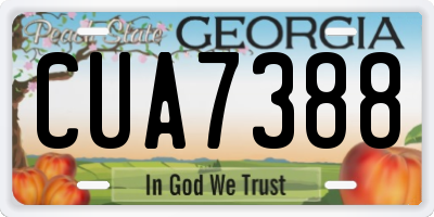 GA license plate CUA7388