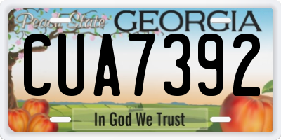 GA license plate CUA7392