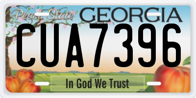 GA license plate CUA7396