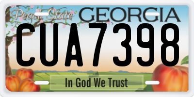 GA license plate CUA7398