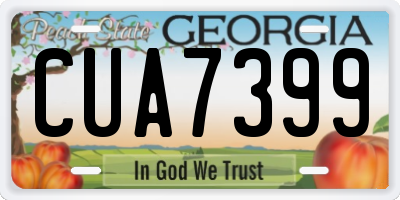 GA license plate CUA7399