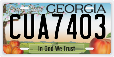 GA license plate CUA7403