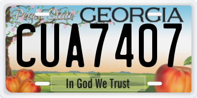 GA license plate CUA7407