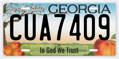 GA license plate CUA7409
