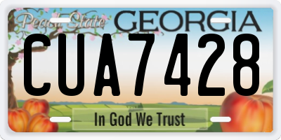 GA license plate CUA7428