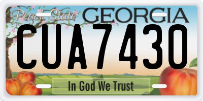GA license plate CUA7430