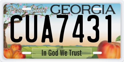 GA license plate CUA7431