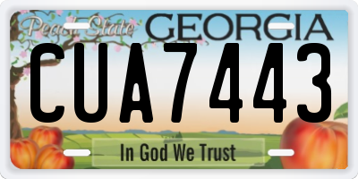GA license plate CUA7443