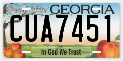 GA license plate CUA7451