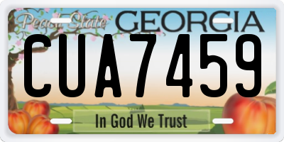 GA license plate CUA7459
