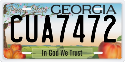 GA license plate CUA7472