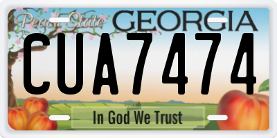 GA license plate CUA7474