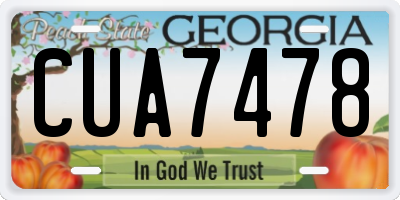 GA license plate CUA7478