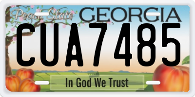 GA license plate CUA7485