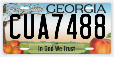GA license plate CUA7488