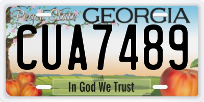 GA license plate CUA7489
