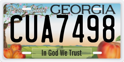 GA license plate CUA7498