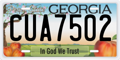 GA license plate CUA7502