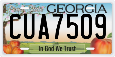 GA license plate CUA7509