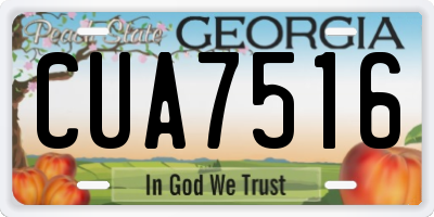 GA license plate CUA7516