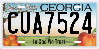GA license plate CUA7524