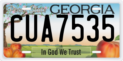 GA license plate CUA7535