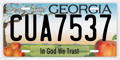 GA license plate CUA7537