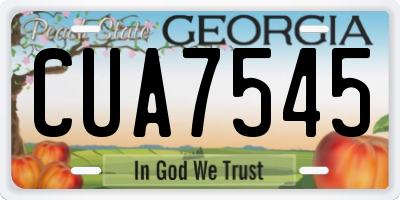 GA license plate CUA7545