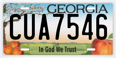 GA license plate CUA7546
