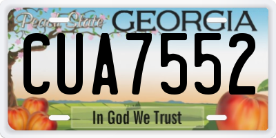 GA license plate CUA7552