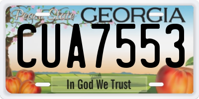 GA license plate CUA7553