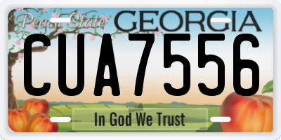 GA license plate CUA7556