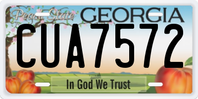GA license plate CUA7572