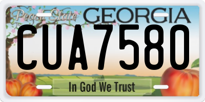 GA license plate CUA7580