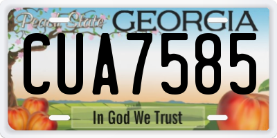 GA license plate CUA7585