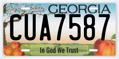 GA license plate CUA7587
