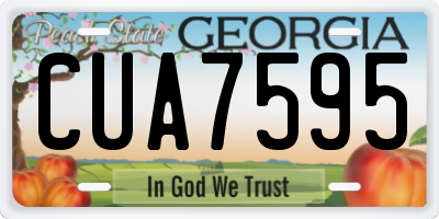 GA license plate CUA7595