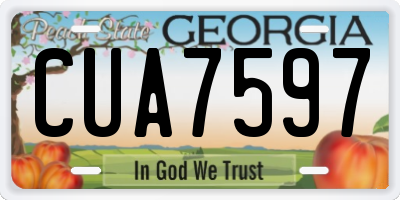 GA license plate CUA7597