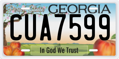 GA license plate CUA7599