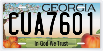 GA license plate CUA7601