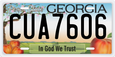 GA license plate CUA7606