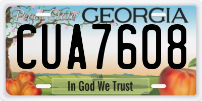 GA license plate CUA7608