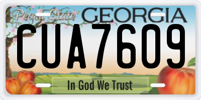 GA license plate CUA7609