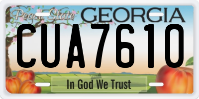 GA license plate CUA7610