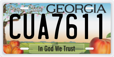 GA license plate CUA7611